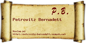 Petrovitz Bernadett névjegykártya