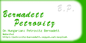 bernadett petrovitz business card